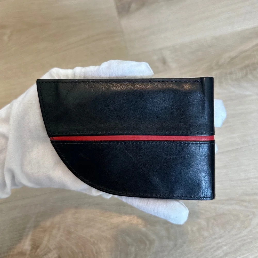 Rogue Industries Red Line Leather Front Pocket Wallet RFID Black Red Men's